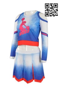 CH138 long sleeved design cheerleader team group professional vest skirt supplier hk company  competition cheer uniforms cheerleader outfit kind
